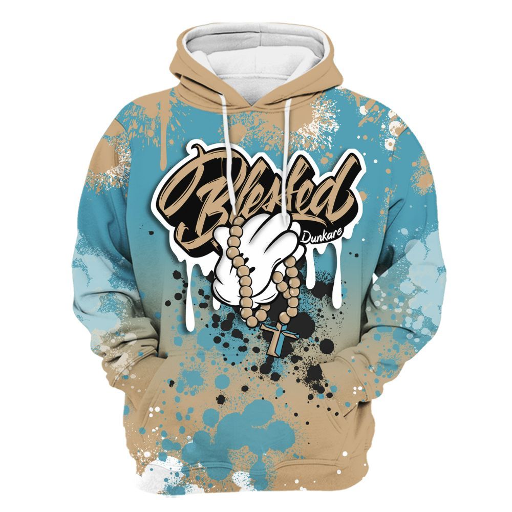Hoodie To Match H-Town 11s - God Blessed Ink Drip All Over Print
