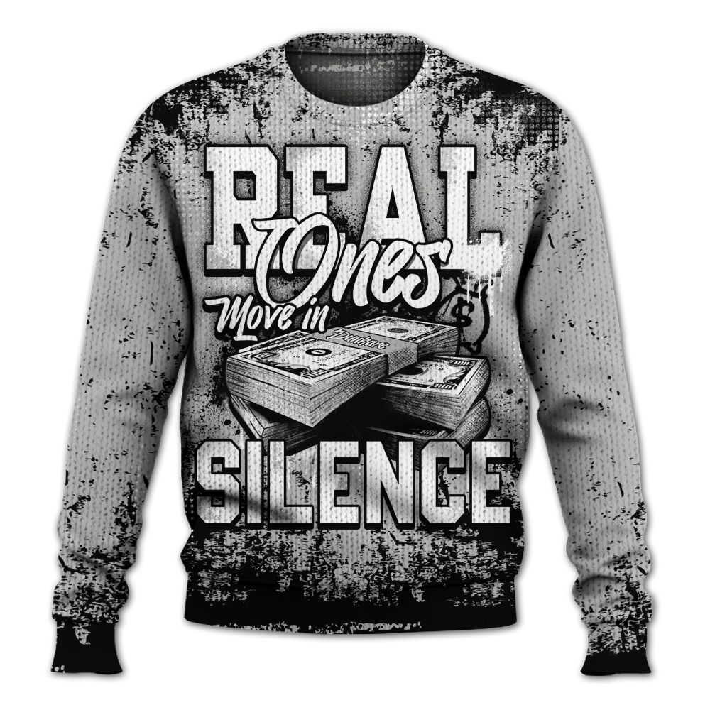 Knitted Sweater To Match Low 85 Metallic Black 1s - Move In Silence Money Street Retro
