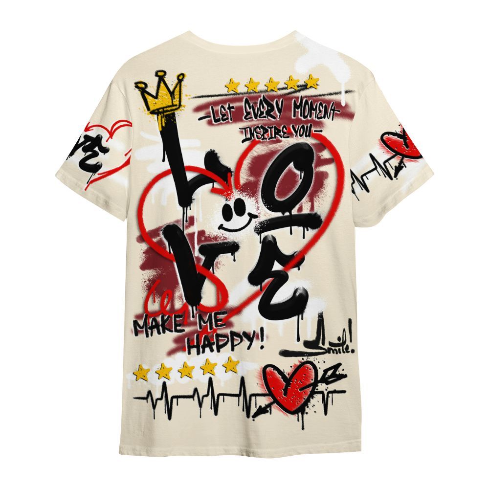 Shirt To Match Valentine's Day 2026 4s - Happy Love Beats Graffiti Streetwear All Over Print