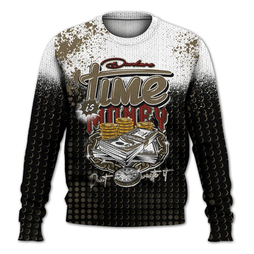 Knitted Sweater To Match Olive 9s - Halftone Time Is Money