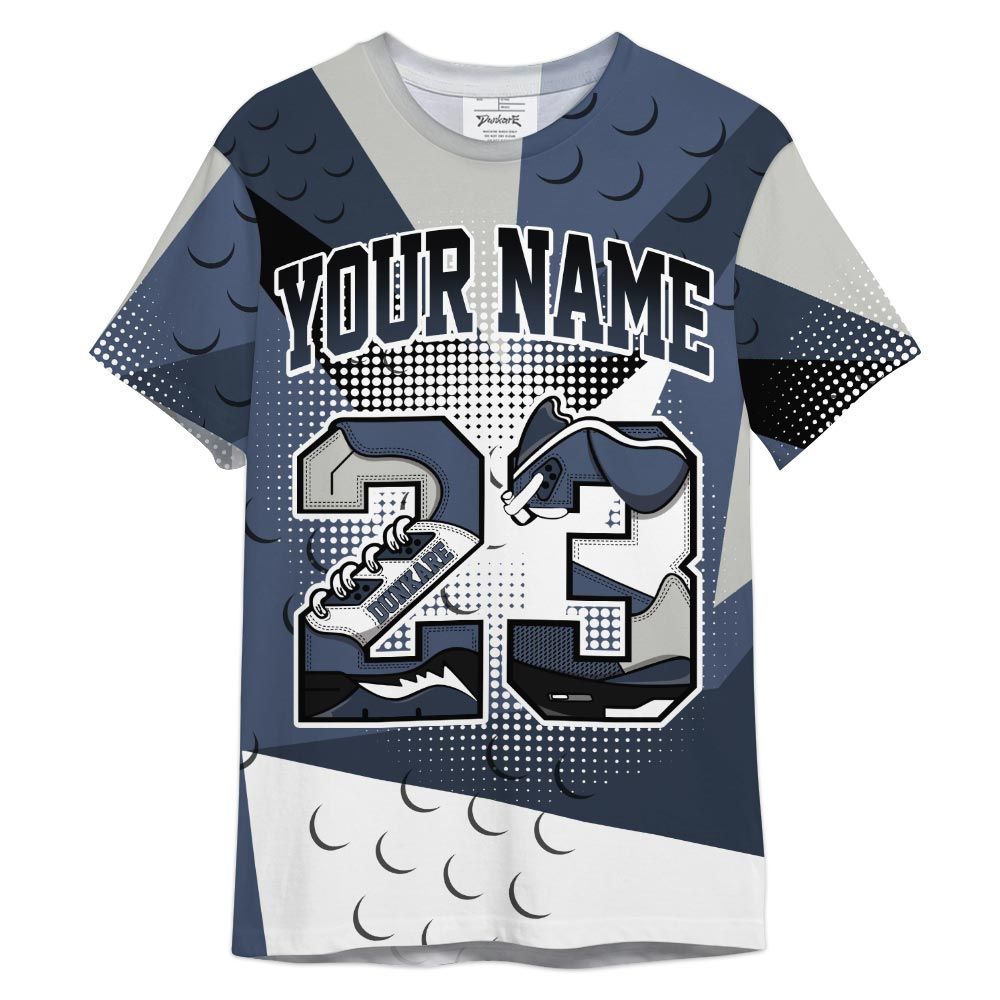 Shirt To Match Low Diffused Blue 11s - Poly Custom Name Number 23 5s Shirt Outfit 1405 HDT