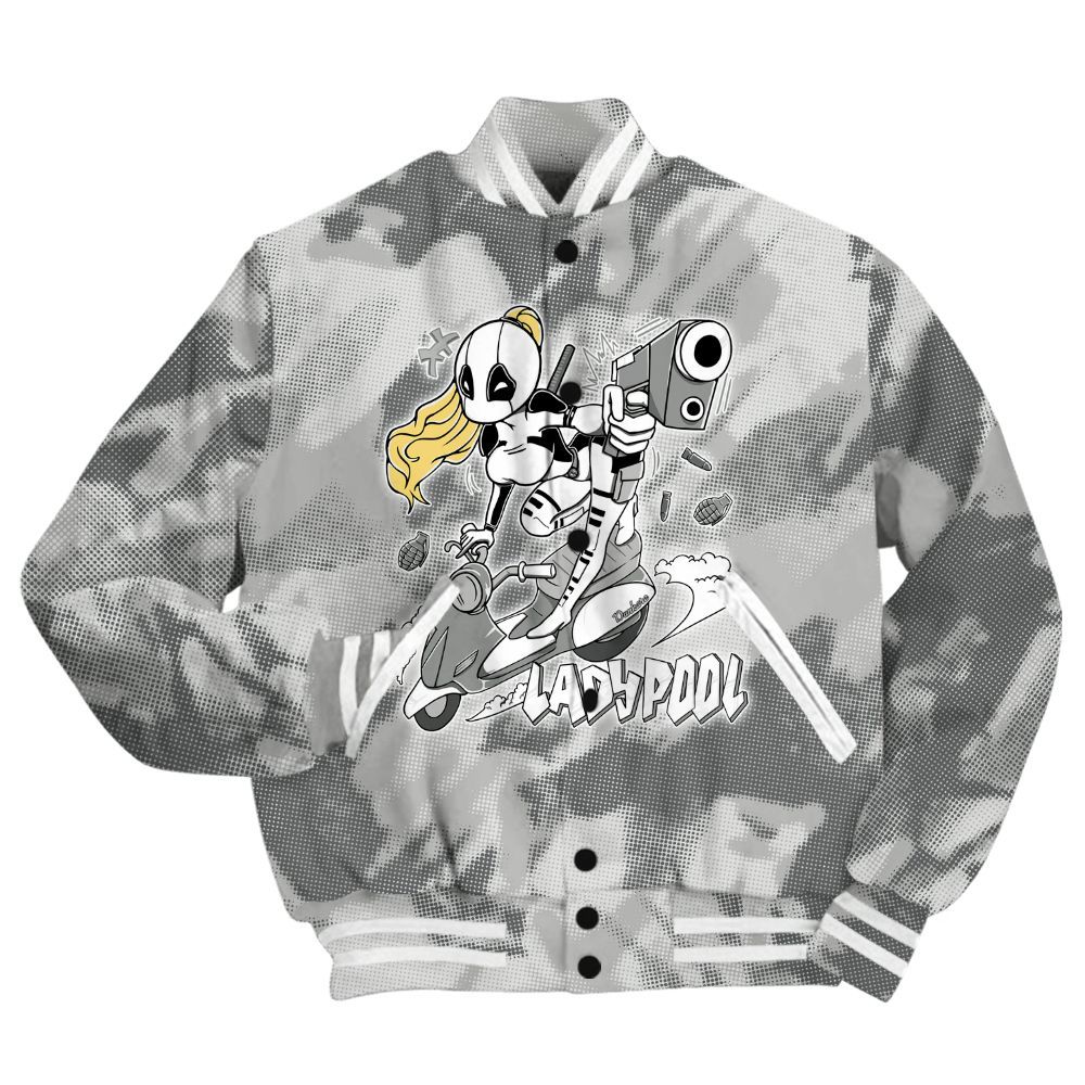 Varsity Jacket To Match Retro Wet Cement 4s Shirt - Lady Pool Cartoon Abstract Halftone All Over Print