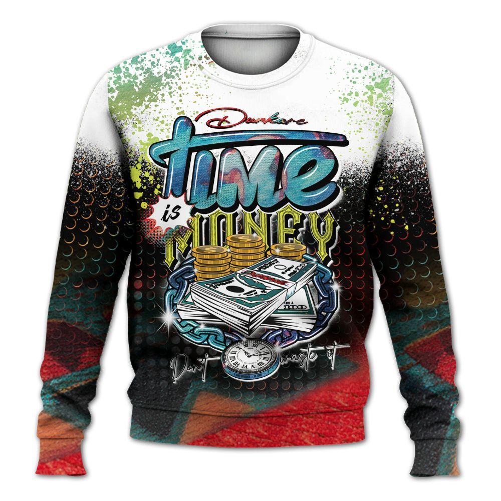 Sweatshirt To Match Kobe 8 What The - Halftone Time Is Money All Over Print