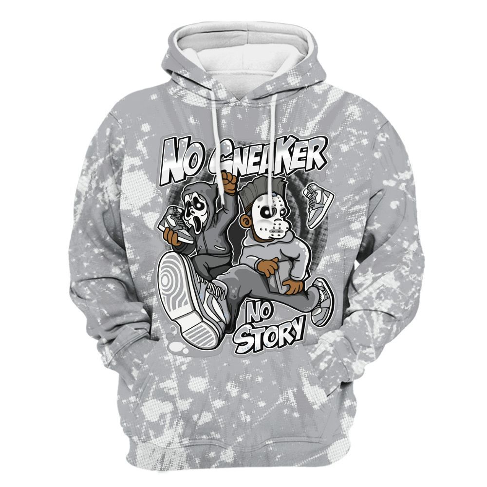 Hoodie To Match Low OG Wolf Grey 1s - Sneakers Make Story Graphic Luxury All Over Print