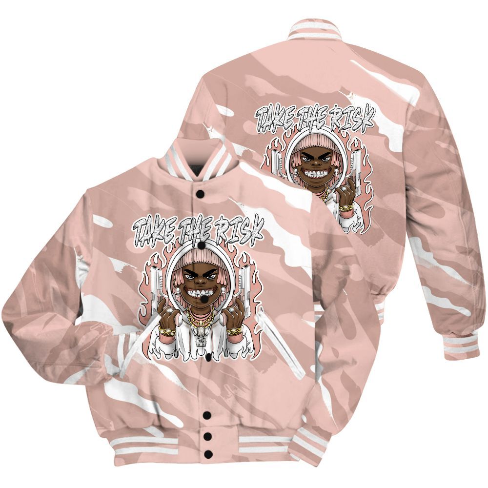 Varsity Jacket To Match Low Legend Pink 11s Shirt - Take The Risk Colored All Over Print