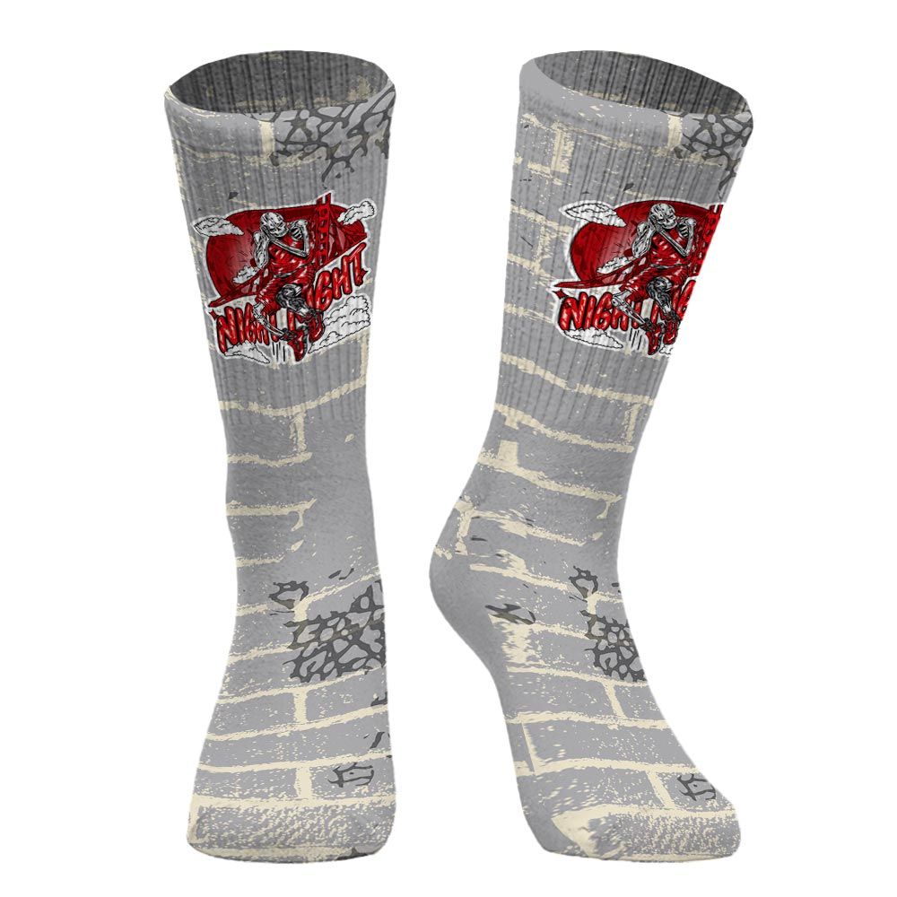 Sock To Match Cement Grey 3s - Seeya Skeleton Brick