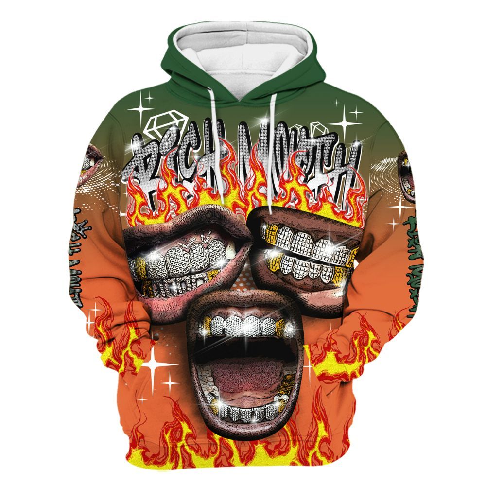 Hoodie To Match Low Miami 5s - Rich Mouth Fire Rap Retro 90s All Over Print