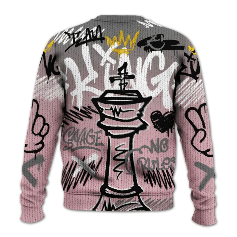 Knitted Sweater To Match Air Max DN Pink Foam - Street King Chess Streetwear