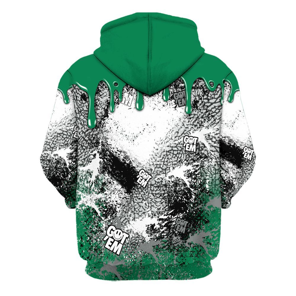 Hoodie To Match Pine Green 3s - Dripping 23 Drip All Over Print