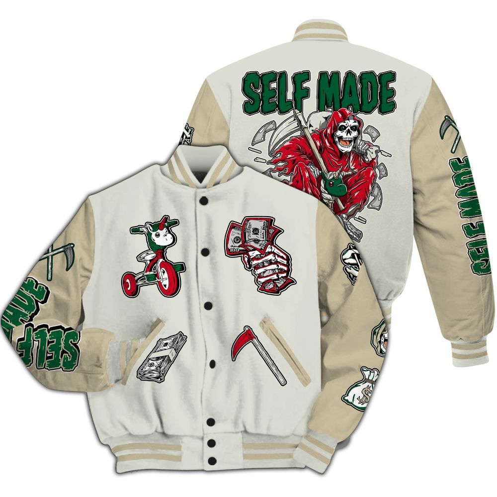 Varsity Jacket To Match El Grito 5s - Self Make Skeleton All Over Print