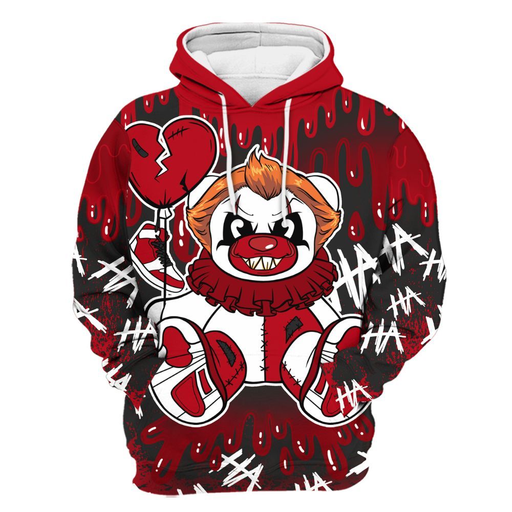 Hoodie To Match Bred Velvet 11s - Shoe Game Bear Drip All Over Print