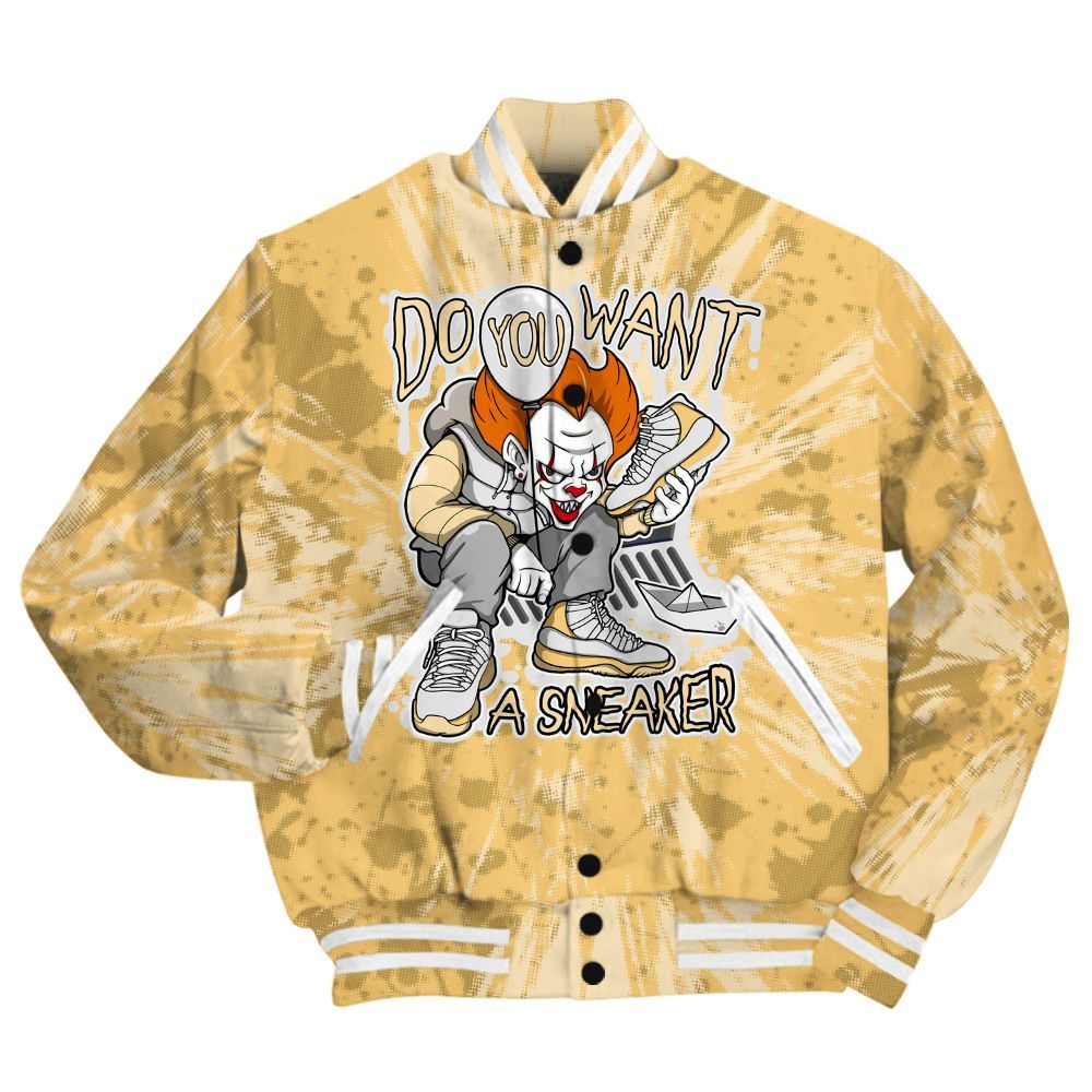 Varsity Jacket To Match Craft Paris 6s Shirt - Clown Scary Sneakers Graphic Halloween All Over Print