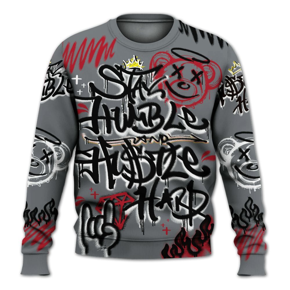 Sweatshirt To Match Retro Fire Red 9s - Humble Drip Streetwear Graffity All Over Print