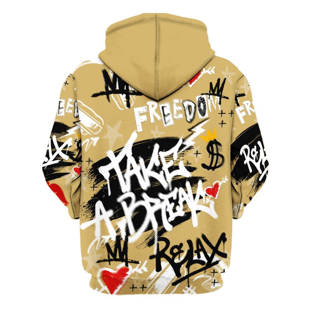 Hoodie To Match Craft Paris 6s - Take Break Freedom Graffiti Streetwear All Over Print