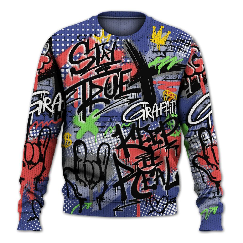 Knitted Sweater To Match KD 4 Nerf - True It Real Graffiti Streetwear