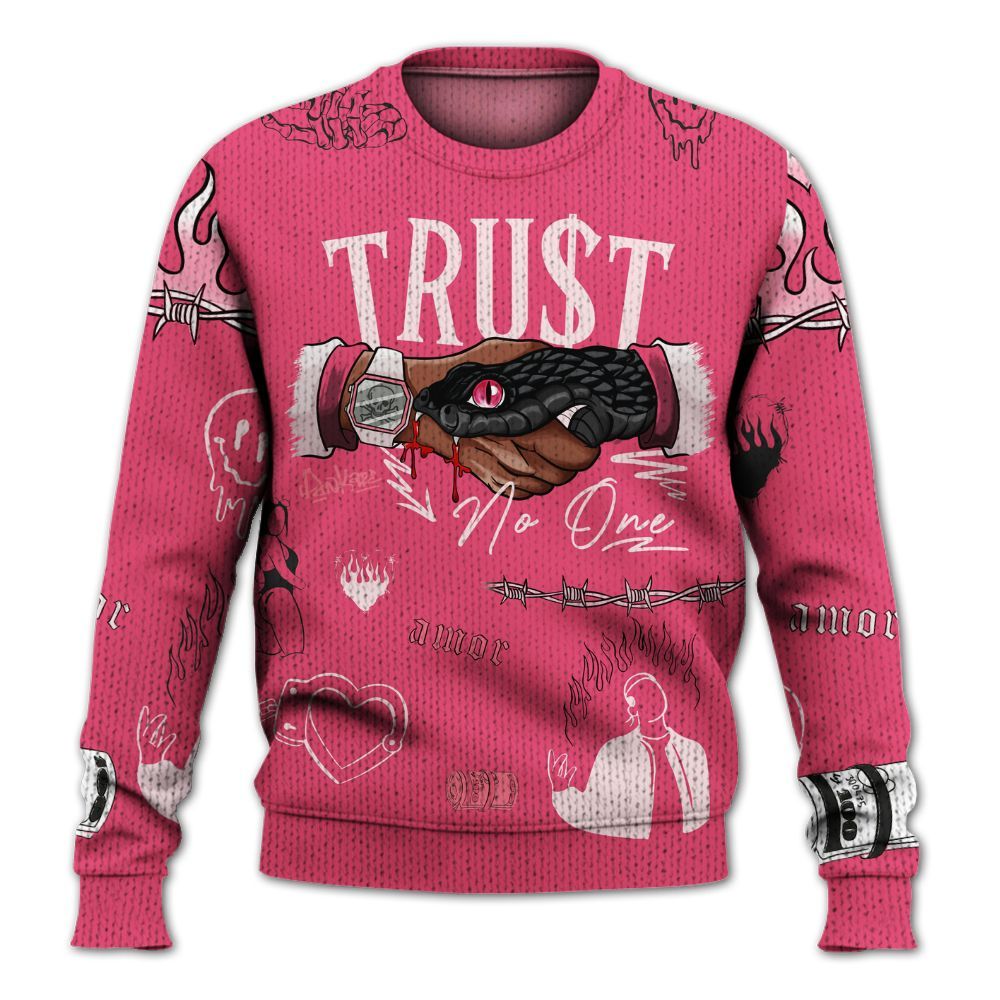 Knitted Sweater To Match A'One Hyper Pink - Snake Trust No One