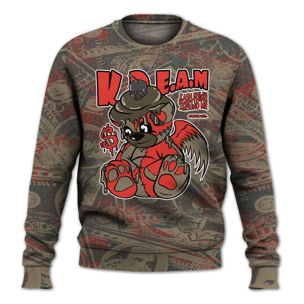 Sweatshirt To Match Olive 9s - Loot Bear All Over Print