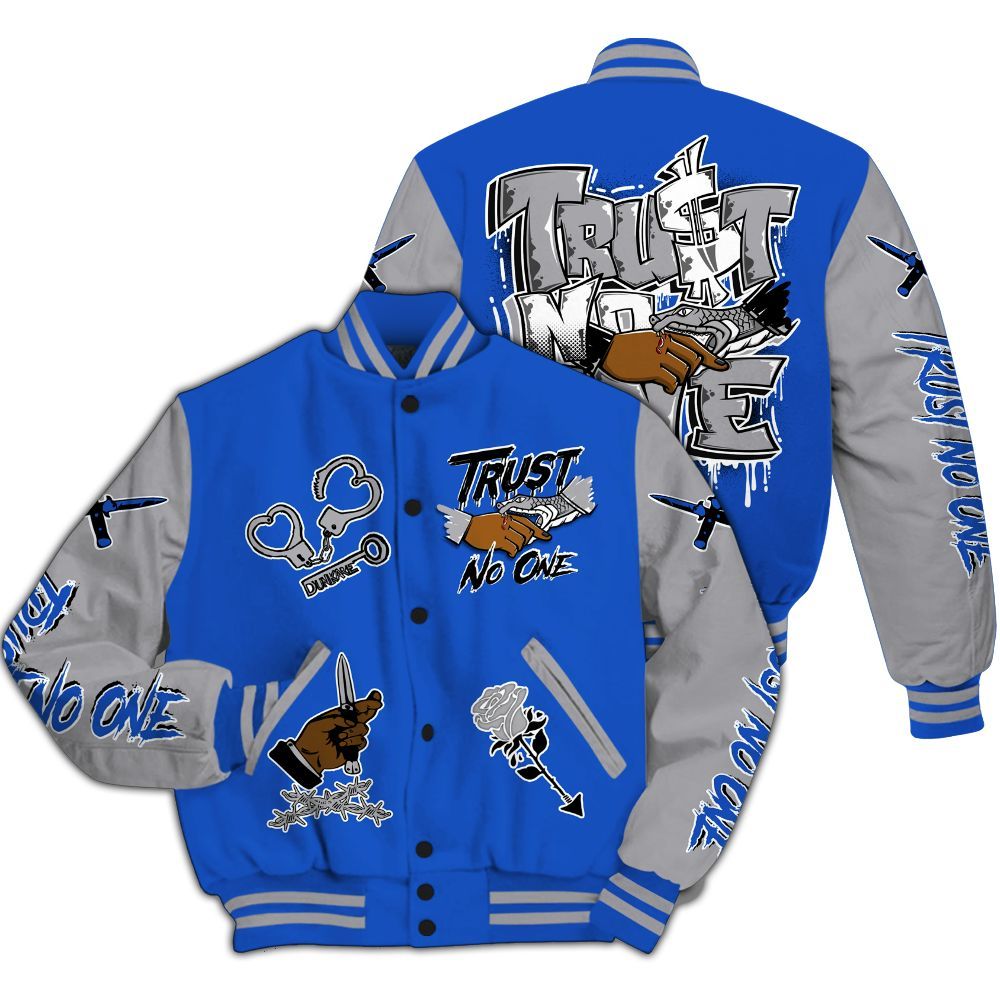 Varsity Jacket To Match Retro Stealth 5s - Trust No One Dripping All Over Print
