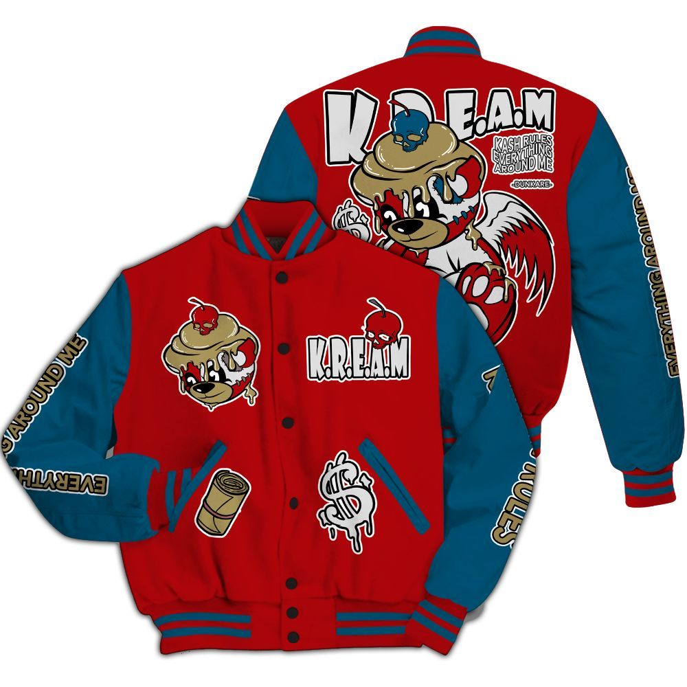 Varsity Jacket To Match OG Varsity Red 17s - Loot Bear All Over Print