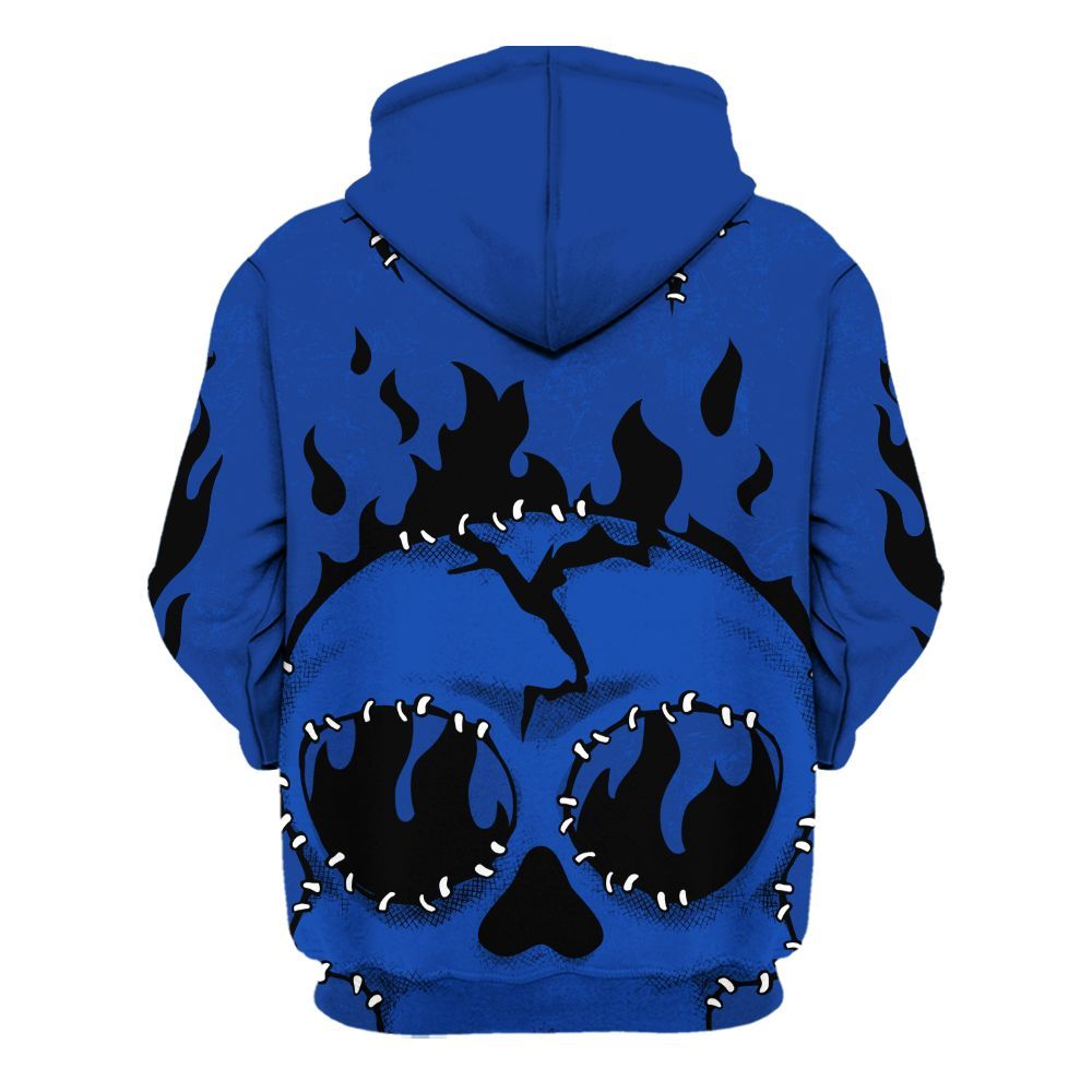 Hoodie To Match Air Foamposite One Royal - Cracked Skull Stitches All Over Print