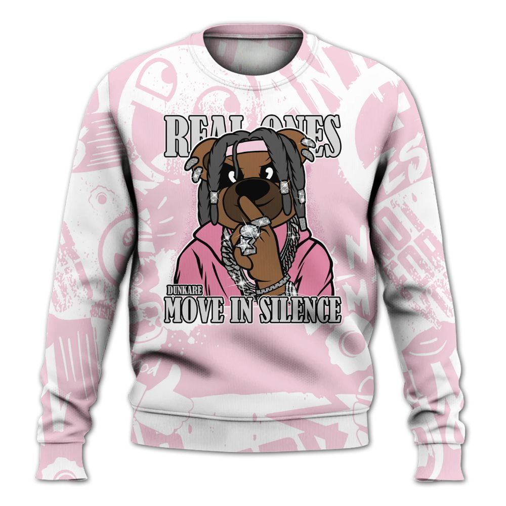 Sweatshirt To Match Orchid 4s - Silent Achievers Bear Monogram Graffiti All Over Print