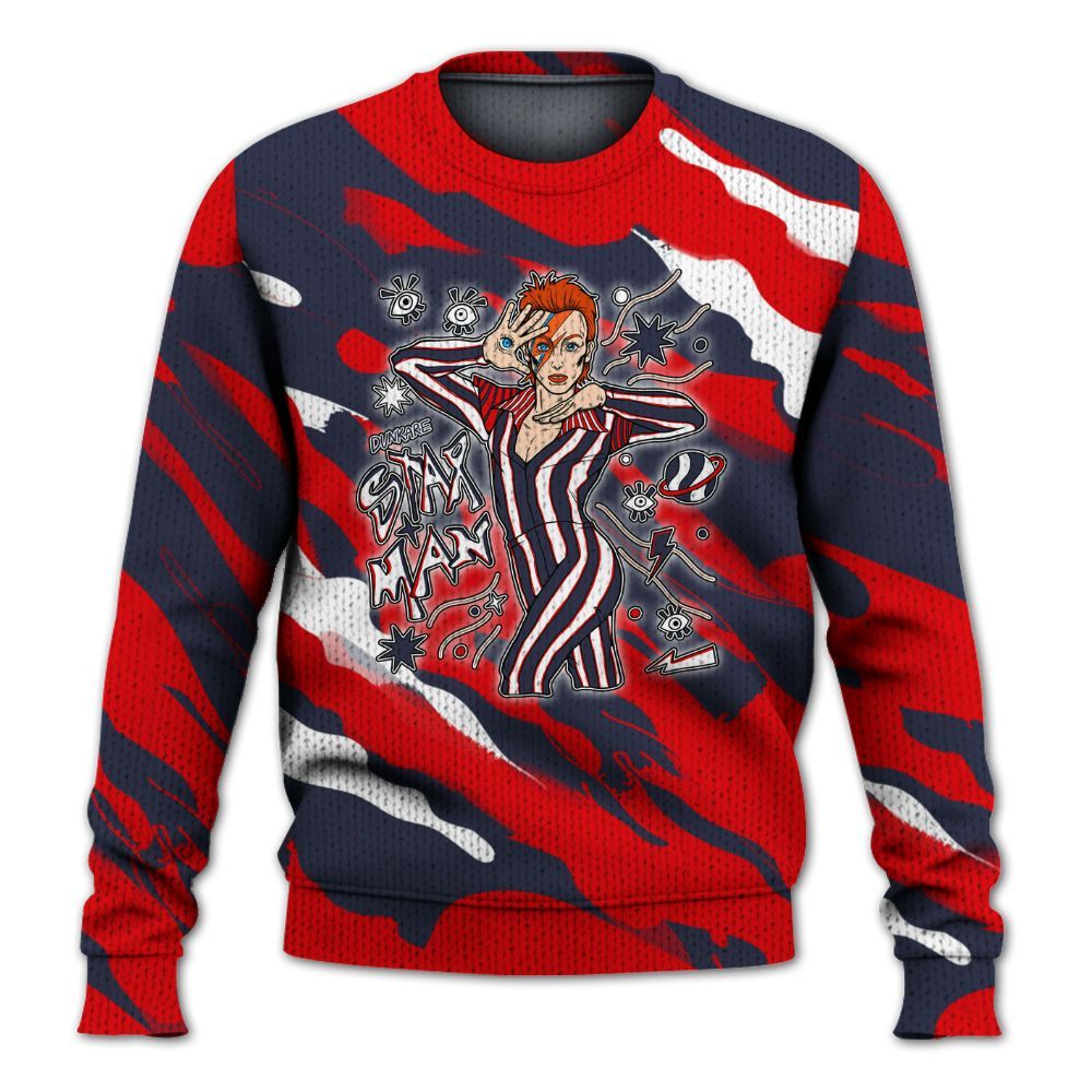 Knitted Sweater To Match Low OG Howard University 1s - Starmans Graphics Colored