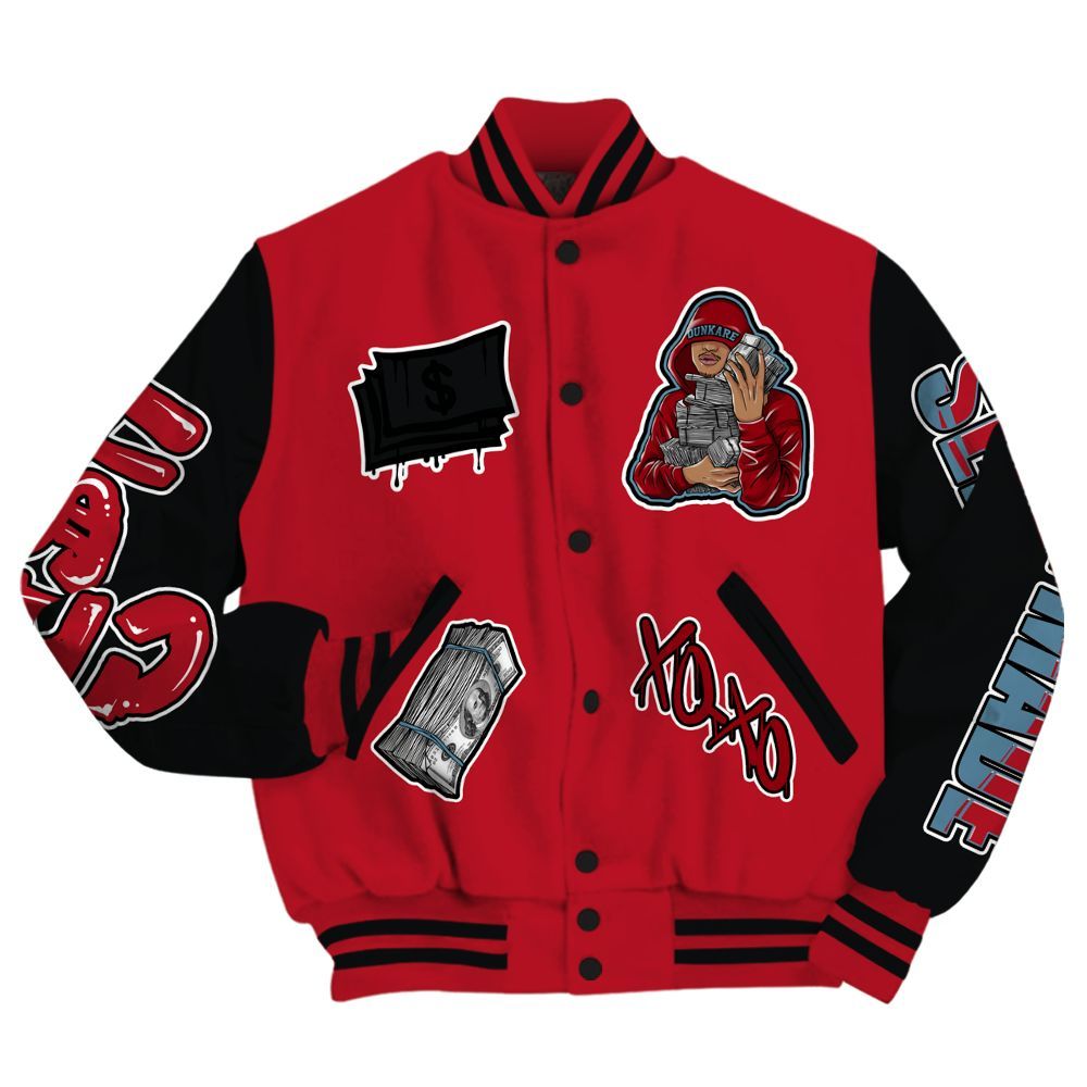 Varsity Jacket To Match Retro Raging Bull 5s - Selfmade Unique All Over Print
