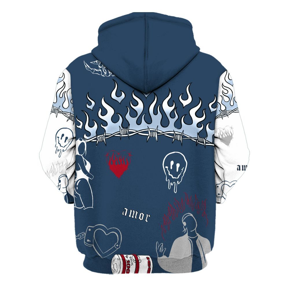 Hoodie To Match Retro French Blue 2025 12s - Snake Trust No One All Over Print