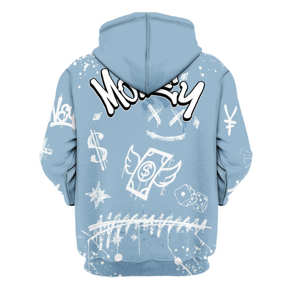 Hoodie To Match High University Blue 1s - Everybody Paid In Full Crayon All Over Print