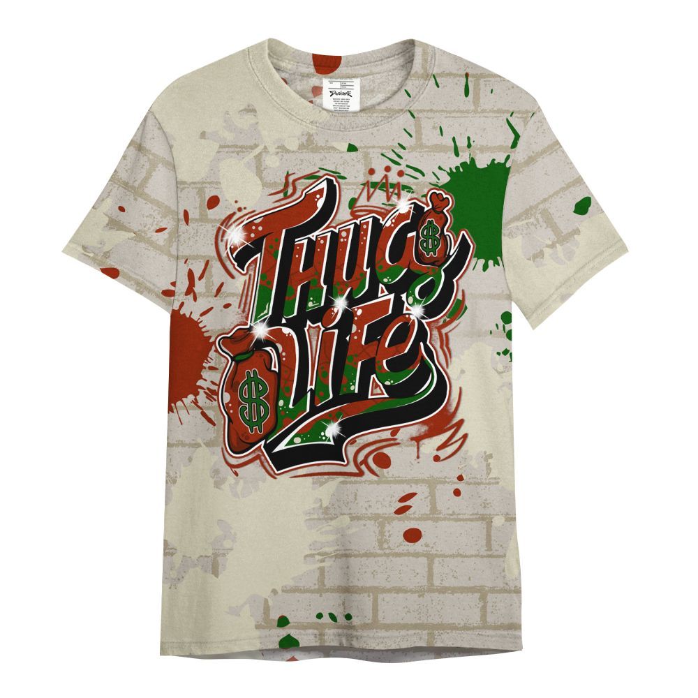 Shirt To Match El Grito 5s - Free Thug Living Graphic Brick Art All Over Print