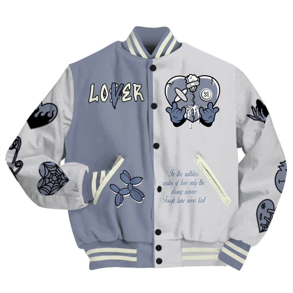 Varsity Jacket To Match Retro High OG Cool Grey 1s - Loser Lover Heartbreak All Over Print