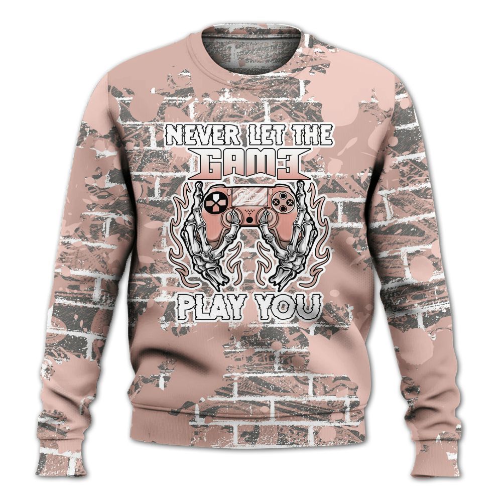 Sweatshirt To Match Low Legend Pink 11s - PlayGame Skull Brick All Over Print