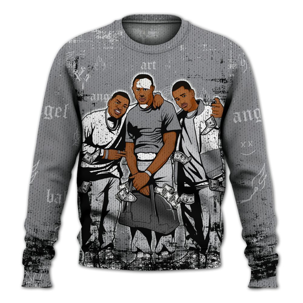 Sweater To Match Retro Wolf Grey 5s - Paid In Full Money Graphic