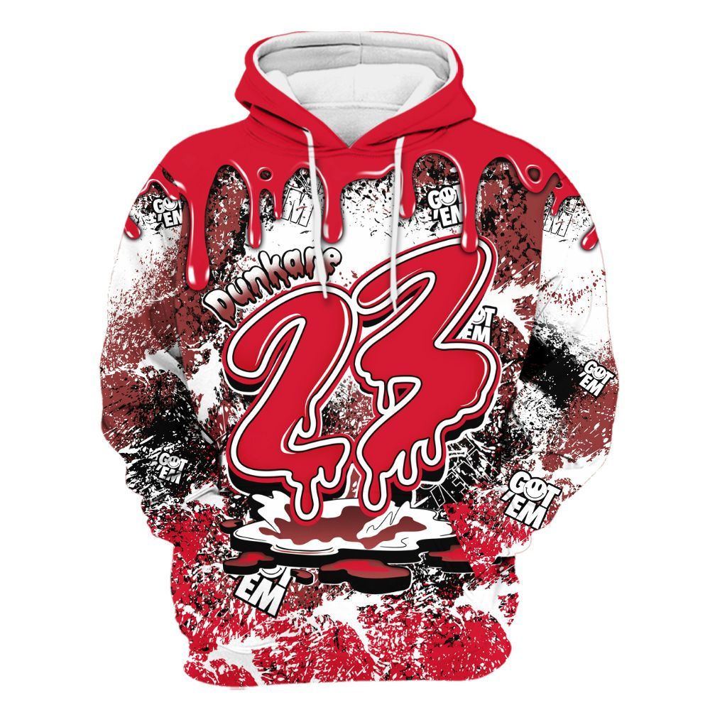 Hoodie To Match Air Max Sunder Gore Tex Fire Red - Dripping 23 Drip All Over Print