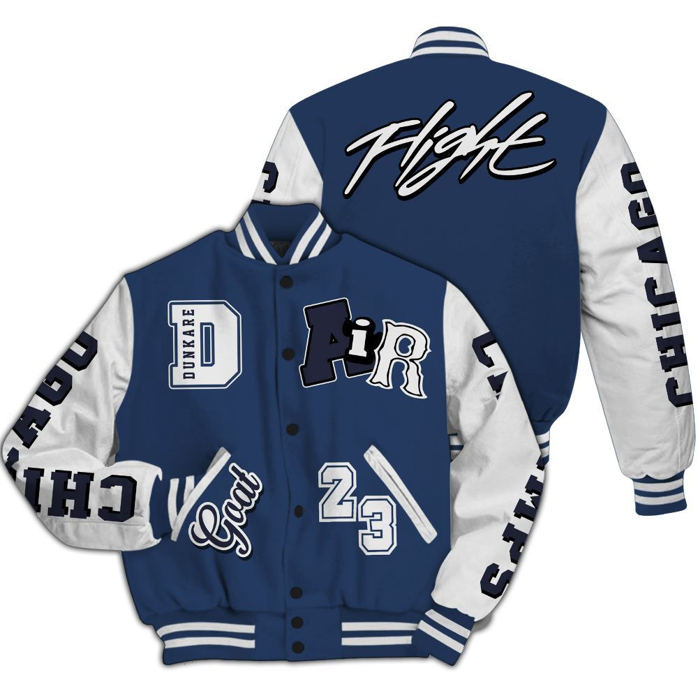 Varsity Jacket To Match Low 85 Metallic Blue 1s - AIR Number 23 GOAT All Over Print