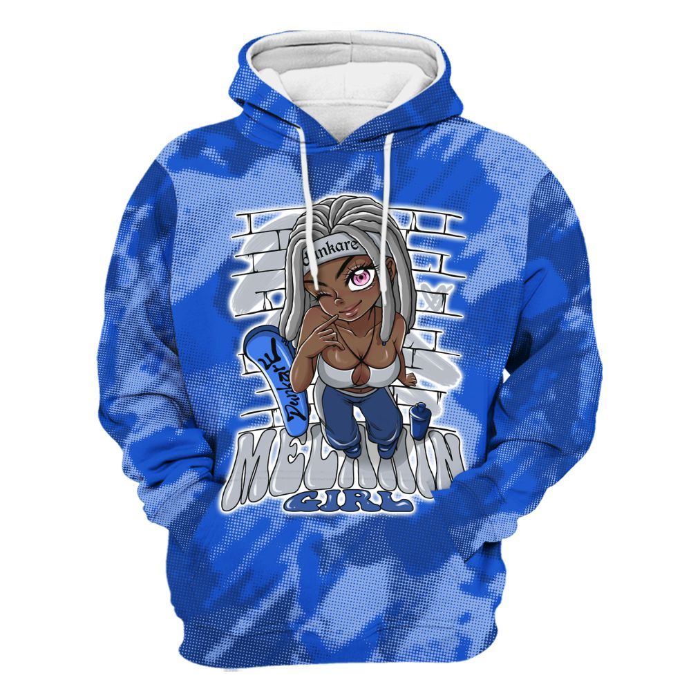 Hoodie To Match Air Foamposite One Royal - MelaninGirl Abstract Halftone All Over Print