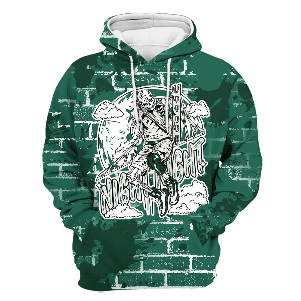 Hoodie To Match Oxidized Green 4s - Seeya Skeleton Brick All Over Print