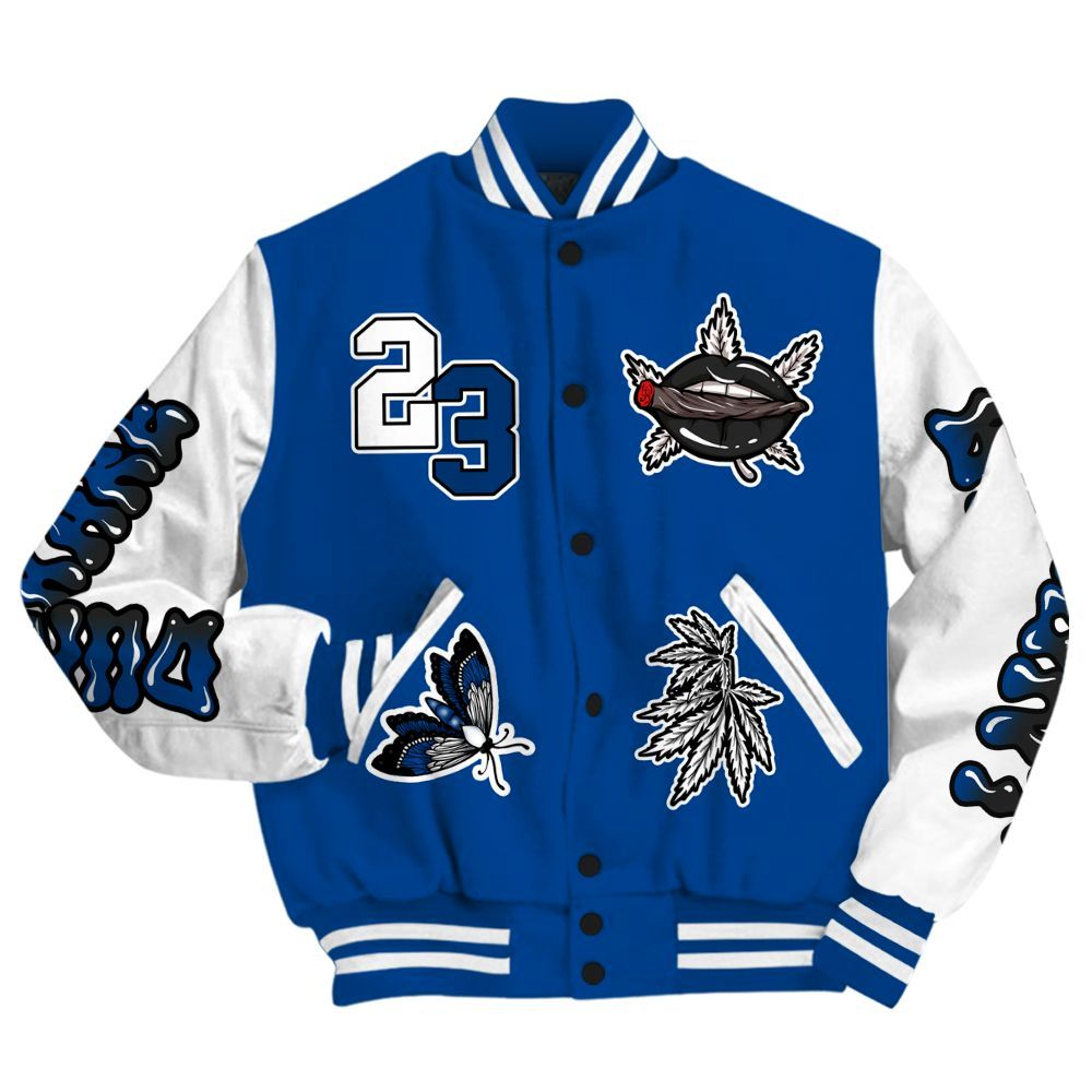 Varsity Jacket To Match Low 85 Royal 1s - Bluntz Unique All Over Print
