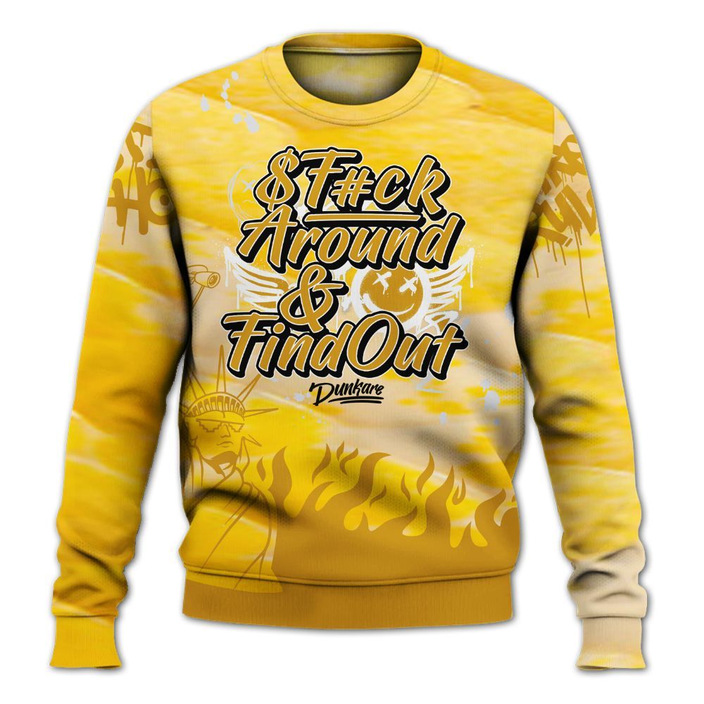 Sweatshirt To Match Low Yellow Python 11s - Graphic Fck Around Find Out All Over Print