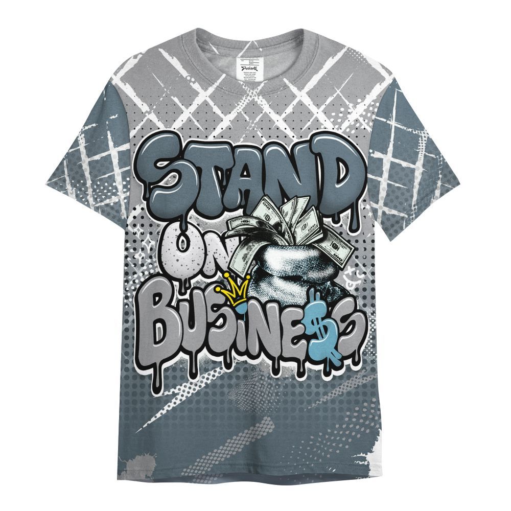 Shirt To Match Retro Light Graphite Wolf Grey 5s - Halftone Stand Business Dripping All Over Print