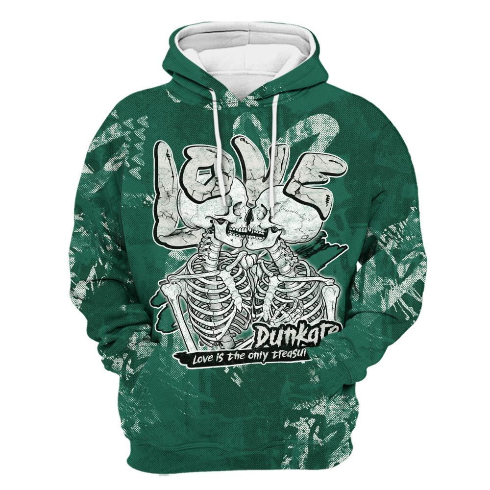 Hoodie To Match Oxidized Green 4s - Skull Love All Over Print