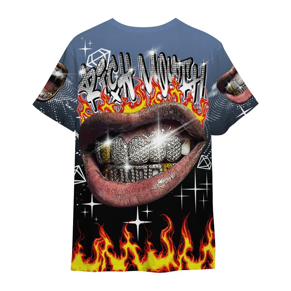 Shirt To Match Mid Space Jam 1s - Rich Mouth Fire Rap Retro 90s All Over Print