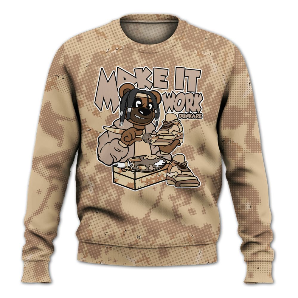 Sweatshirt To Match Desert Camo 3s - Pull It Off Bear Street All Over Print