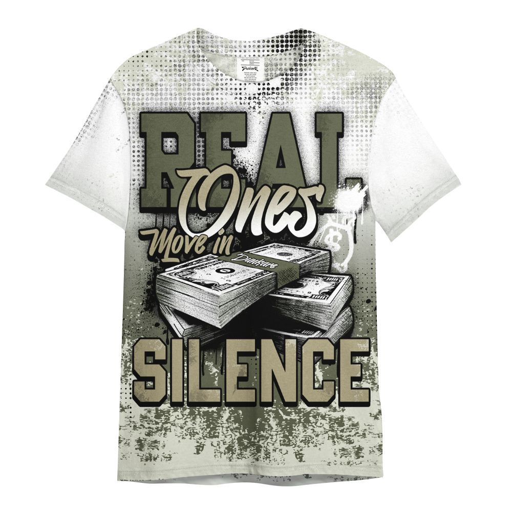 Shirt To Match Low OG Medium Olive 1s - Move In Silence Money Street Retro All Over Print