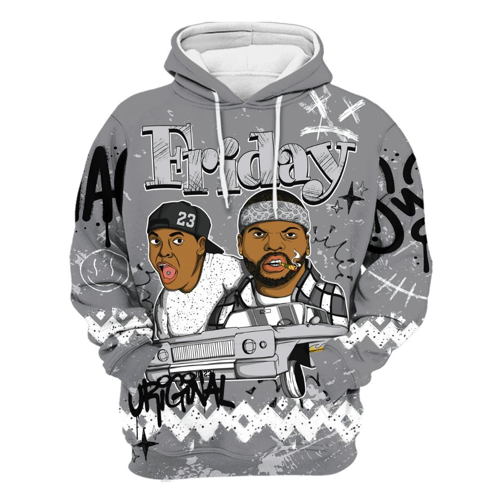 Hoodie To Match Retro Wolf Grey 5s - Friday Sneaker Crayon All Over Print