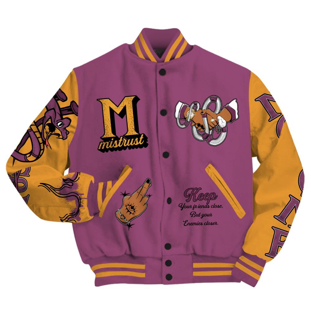 Varsity Jacket To Match High OG Brotherhood 1s - Trust No One Snake-Bite Street Style All Over Print