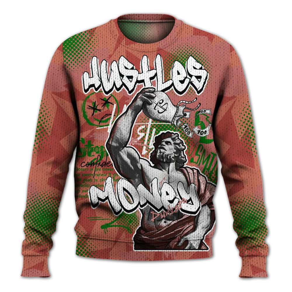 Knitted Sweater To Match Dune Red 13s - Huslte Money Retro