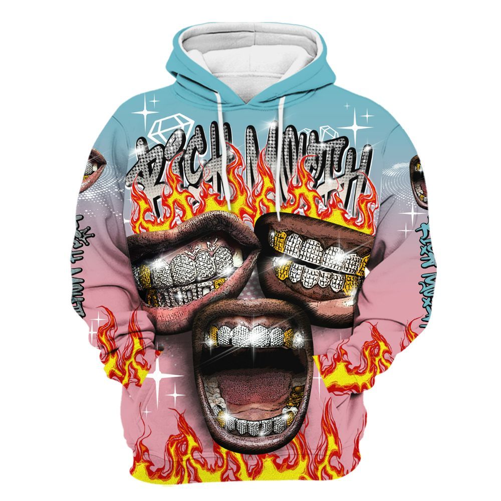 Hoodie To Match Doernbecher 6s - Rich Mouth Fire Rap Retro 90s All Over Print