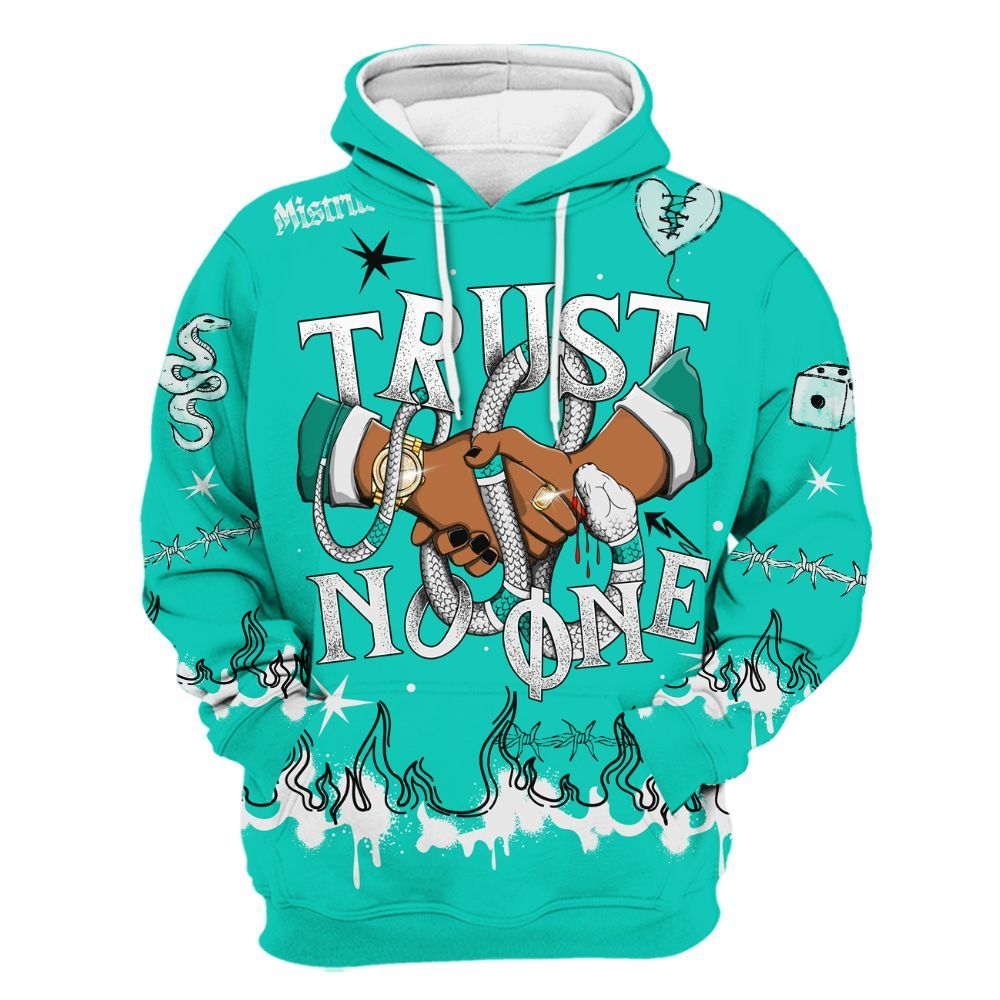 Hoodie To Match Dunk Low Clear Jade - Trust No One Snake-Bite Doodle Crayon All Over Print