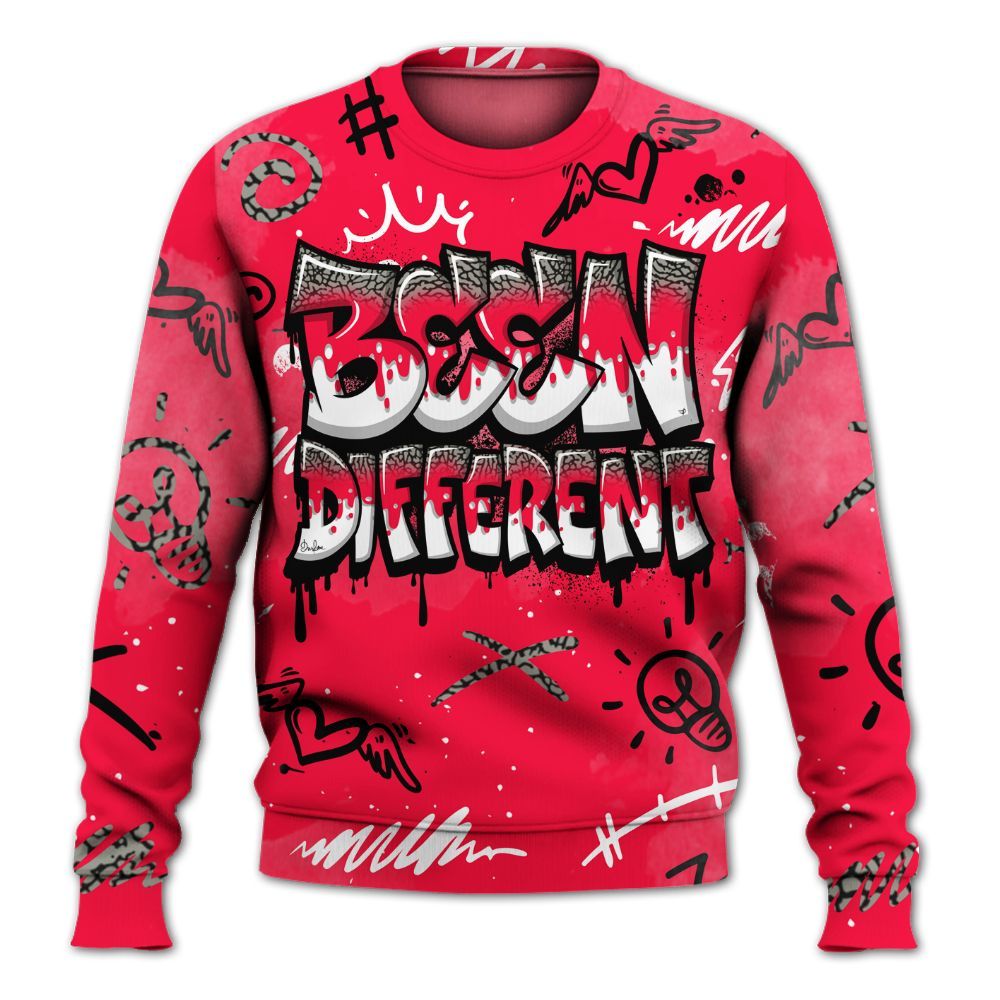 Sweatshirt To Match Retro Fire Red 3s - Drip Been Di2ferent All Over Print